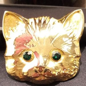 Beautiful Gold Plated Kitty Brooch/Pin